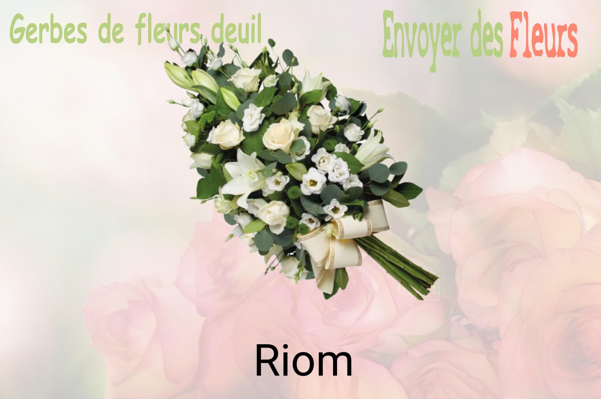 Gerbe de fleurs de deuil livrée à Riom